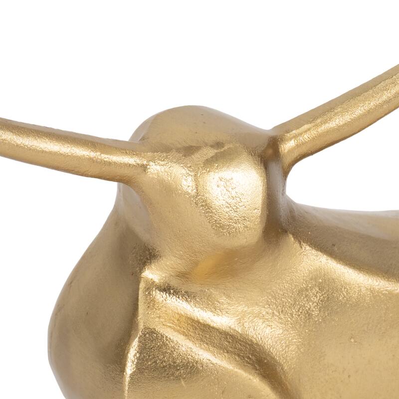 Sagebrook Home Gold Aluminum 8" Standing Bull Figurine - A Majestic Accent for Home Decor - 12" x 3" x 8"