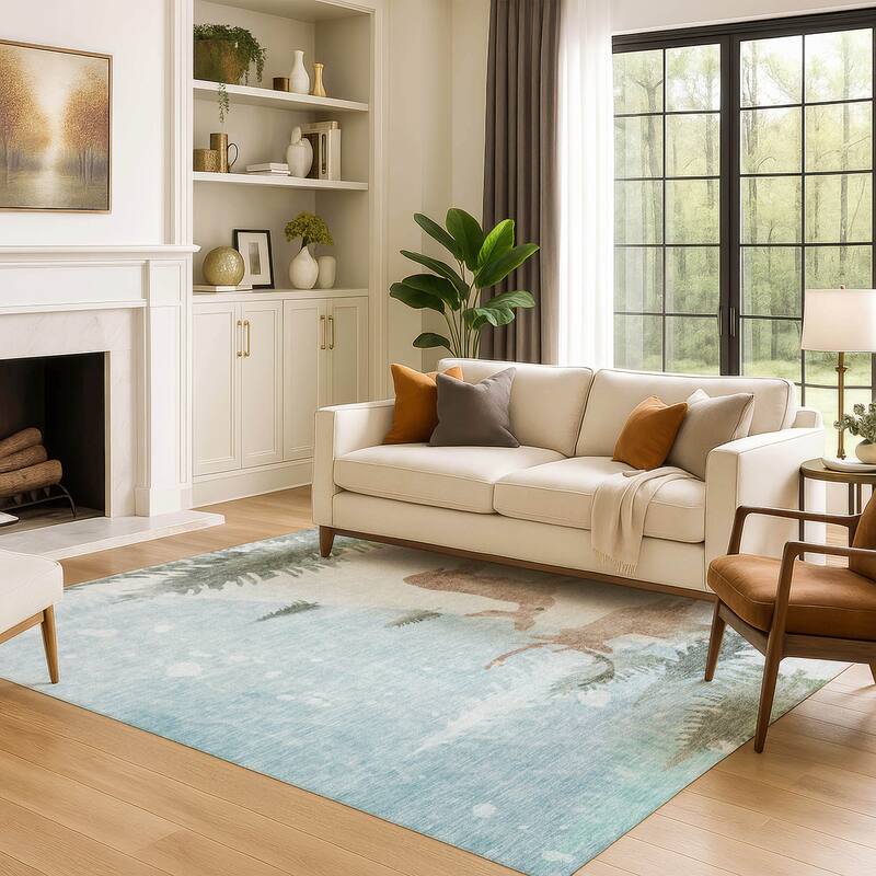 Premium Washable Super Soft Winter Snow Reindeer Mayfield Rug