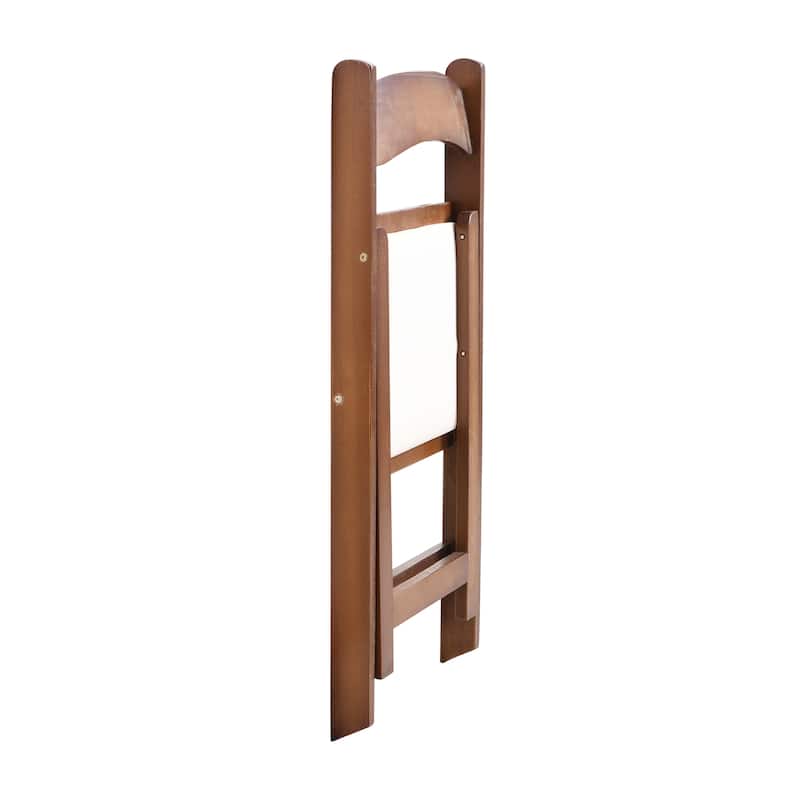 Natural Walnut 16.1" Folding Accent Chair (Set of 4)