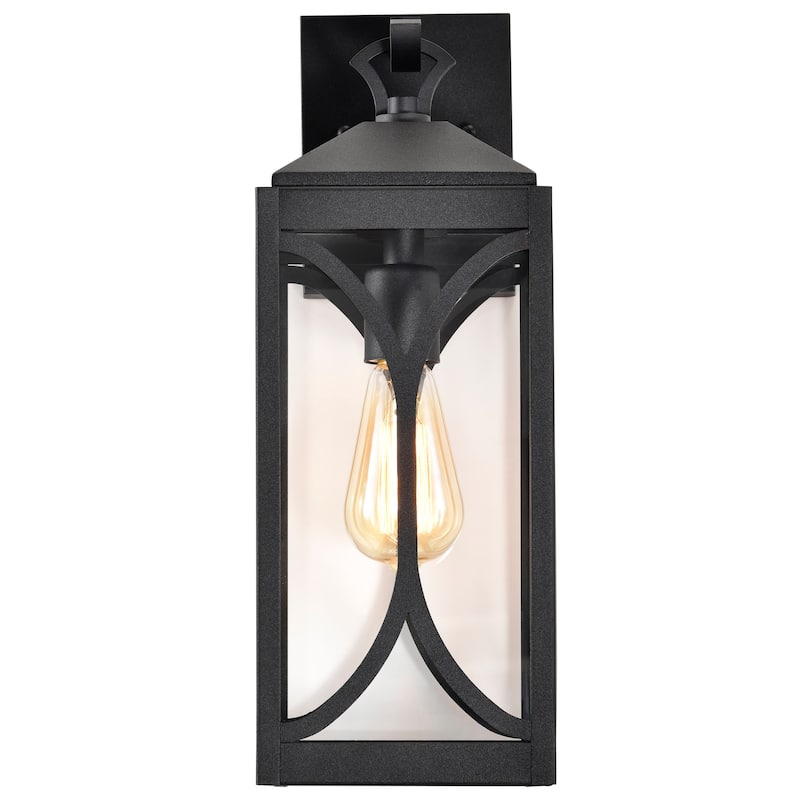 Oaklyn 1 Light Medium Wall Lantern Matte Black with Clear Glass
