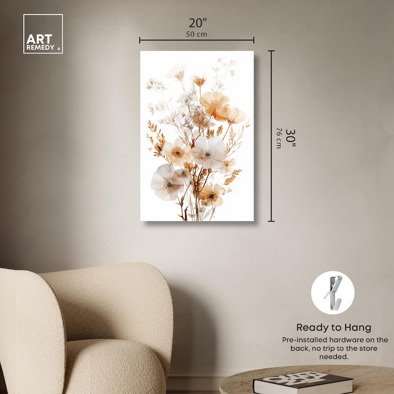 Parchment Petals Acrylic by Art Remedy, Ready to Hang
