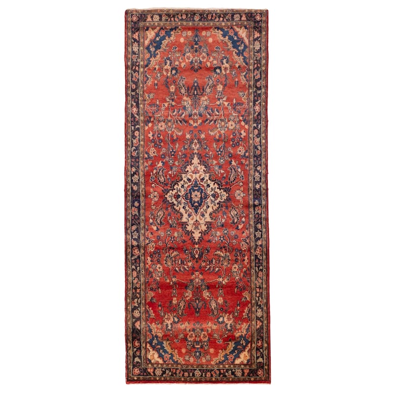 ECARPETGALLERY Hand-knotted Andelz Red Wool Rug - 3'5 x 9'4