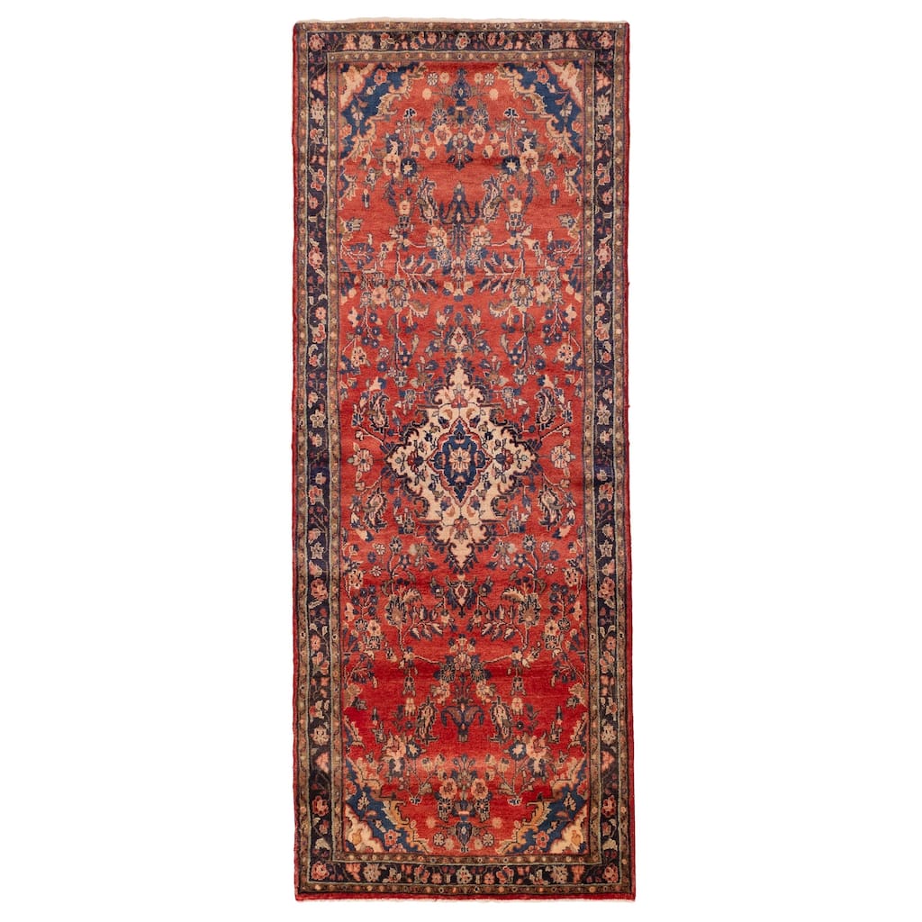 ECARPETGALLERY Hand-knotted Andelz Red Wool Rug - 3'5 x 9'4