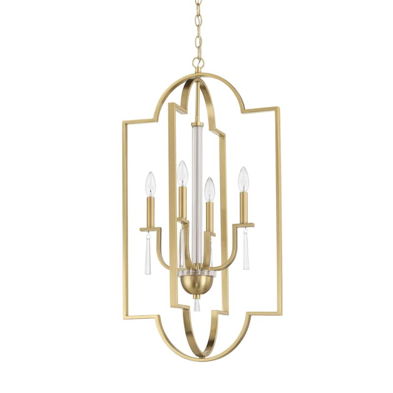 Craftmade 58234 Fortuna 4 Light 48" Wide Taper Candle Style Chandelier - Satin Brass