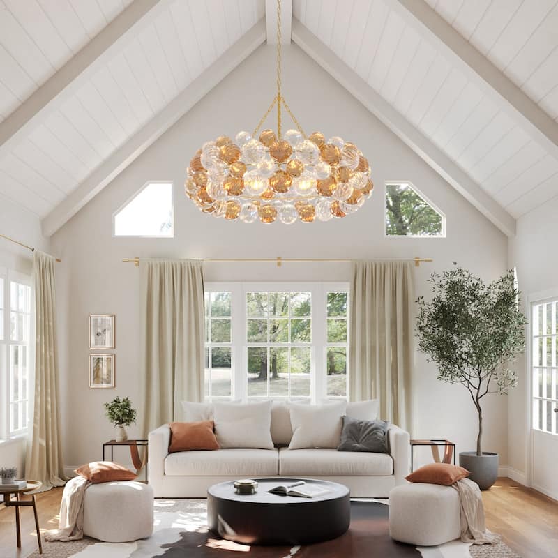 Acroma - 3 Light Dimmable Glass Globe Bubble Chandelier - N/A