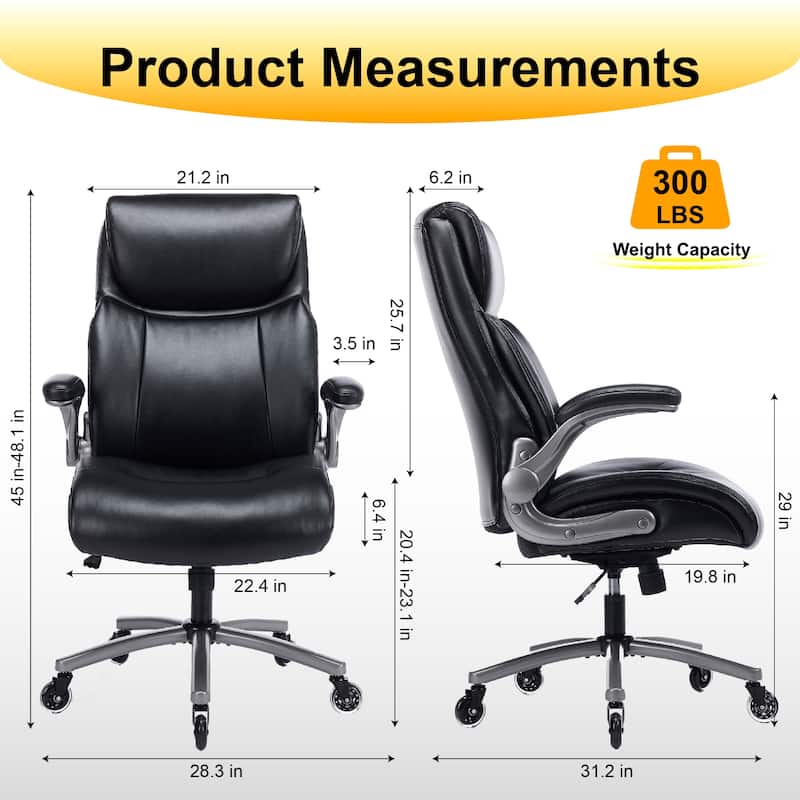 Ergonomic High-Back Office Chair in Premium Leather