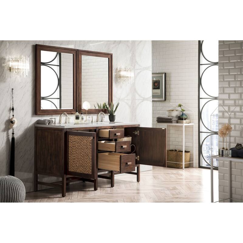 James Martin Vanities Addison 60" Double Basin Hardwood Vanity Set