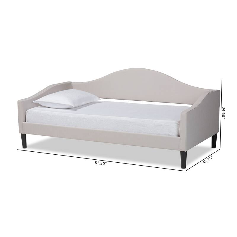 Milligan Modern & Contemporary Beige Fabric Upholstered Wood Daybed