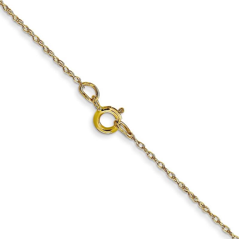 Curata 10k Yellow Gold 0.5mm Carded Cable Rope Chain Necklace (Spring-ring) Options: 16 18 20 24