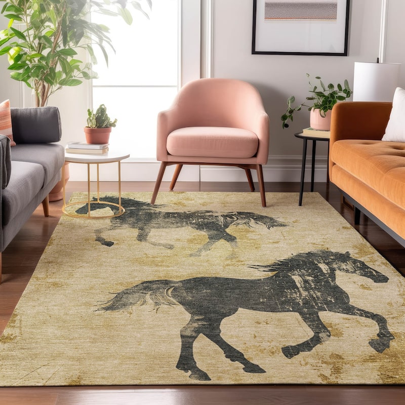 Premium Washable Super Two Horses Mayfield Rug