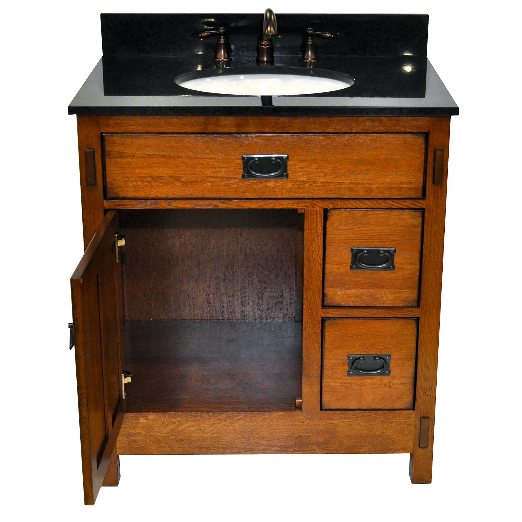 Sagehill Designs Ac3021dn American Craftsman 30 Oak Vanity Cabinet Only Overstock 16652932