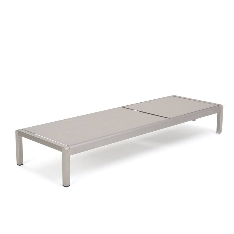 Cape Coral Mesh and Aluminum 3-piece Chaise Lounge with End Table Set by Christopher Knight Home