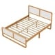 preview thumbnail 7 of 6, Queen Solid Wood Platform Kids Bed, Modern Design, No Box Spring Required, Walnut + White