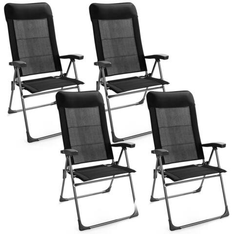 Gymax 4PCS Patio Folding Dining Chairs Portable Camping Headrest - See Details