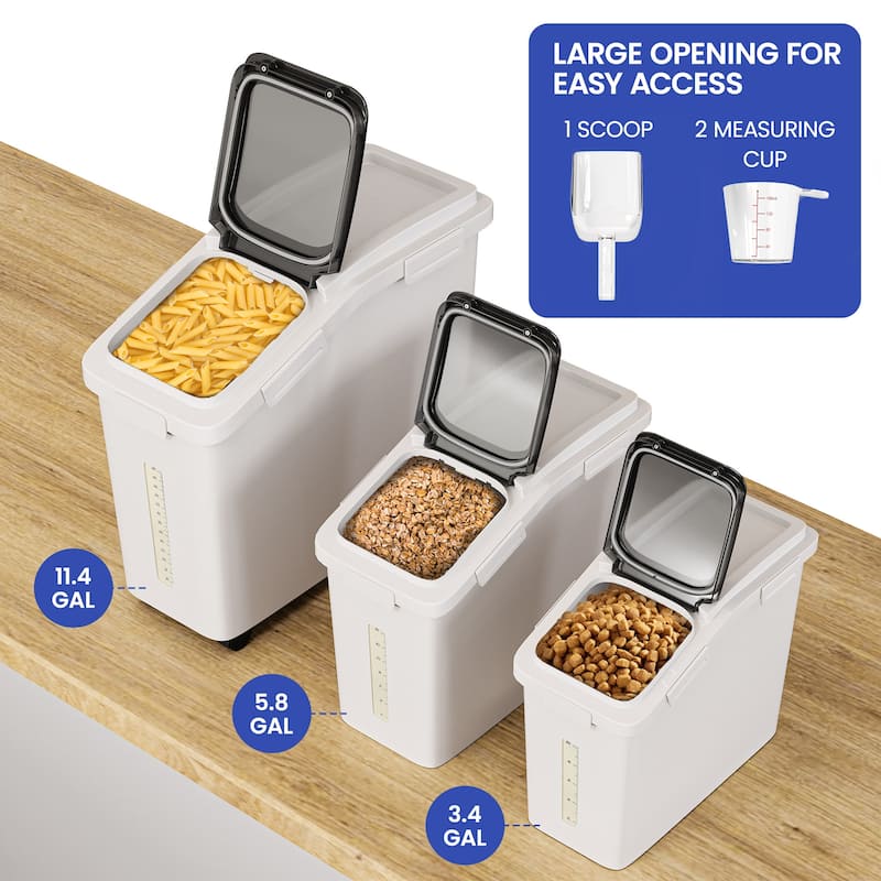 3 Pcs Mixed Set Ingredient Bin PP Shelf Storage Bins - 3 Pcs Mixed Set