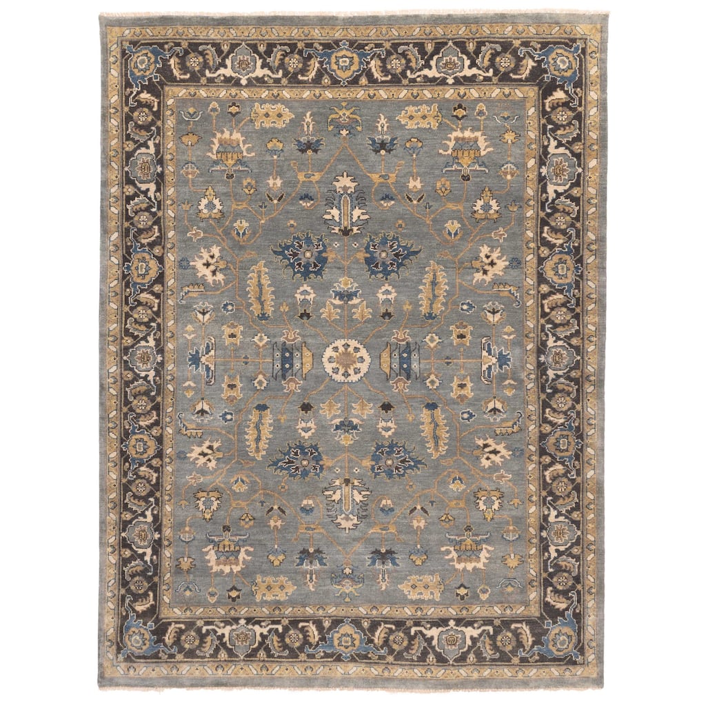 ECARPETGALLERY Hand-knotted Finest Agra Jaipur Teal Wool Rug - 8'3 x 11'3