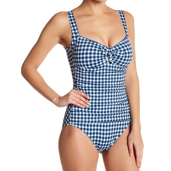 blue gingham bathing suit