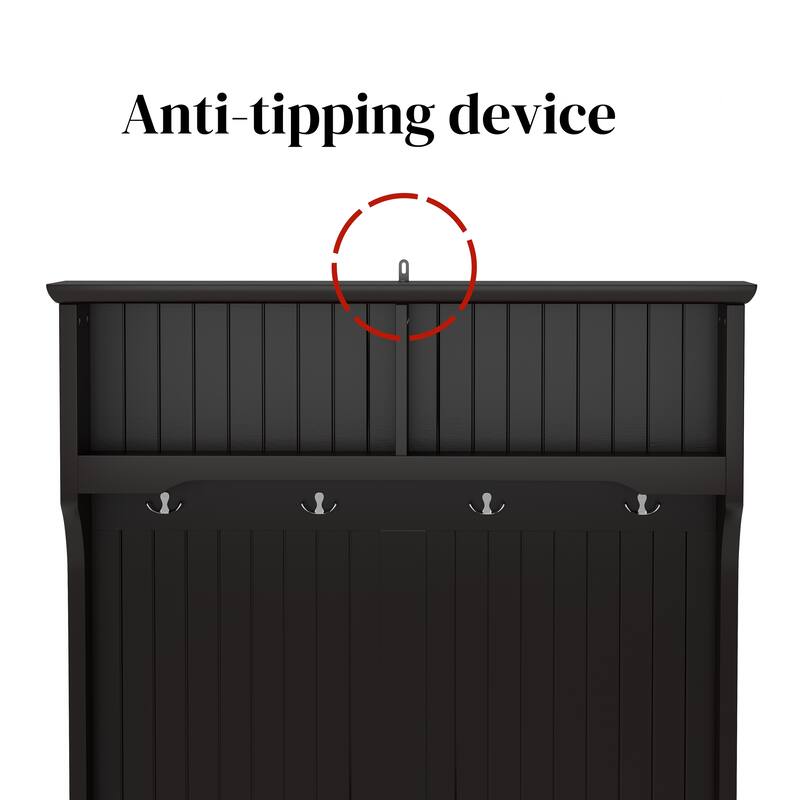 3 in 1 Hallway Hall Tree with 2 Storage Drawer and 4 Coat Rack