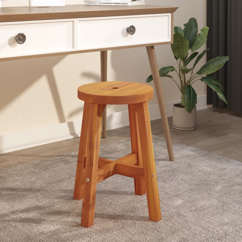 vidaXL Stool 17.7"x11.4"x17.7" Rectangular Solid Wood Acacia