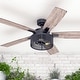 preview thumbnail 2 of 12, 52" Honeywell Carnegie Matte Black Industrial Farmhouse LED Ceiling Fan with Light and Remote Control