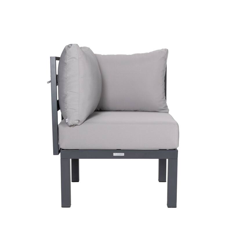 Outdoor 7-Piece Modern Patio Sectional Sofa Set Aluminum Frame W/ Coffee Table for Outdoor Summer Porch Backyard