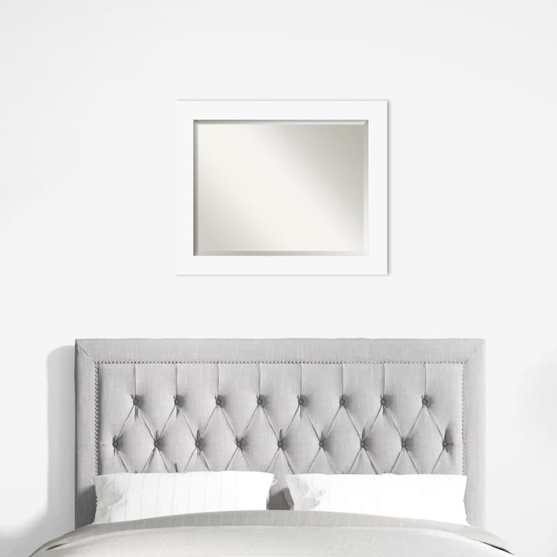 Basic Beveled Wood Framed Wall Mirror