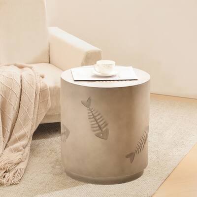 16" outdoor SIDE TABLE FISH PATTERN