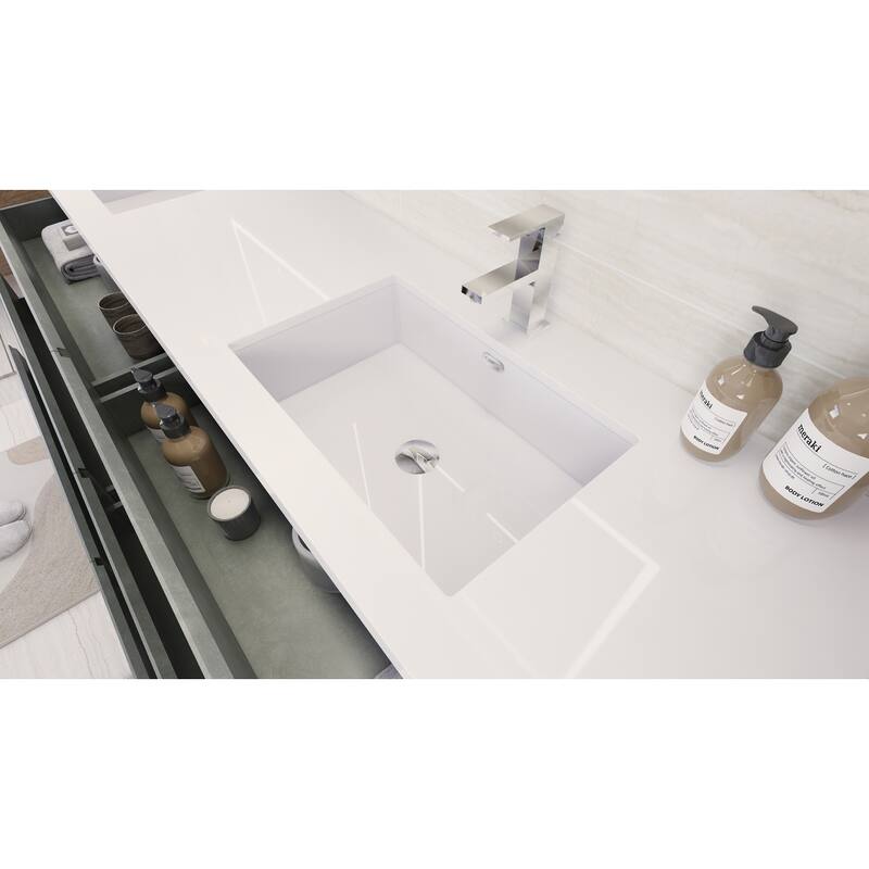 Aron 84'' Freestanding Vanity with Double Reinforced Acrylic Sink
