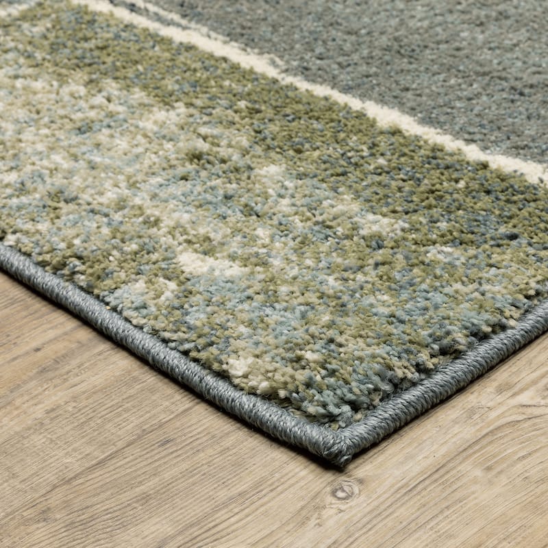 Sidney Color Block Blue/ Green Area Rug