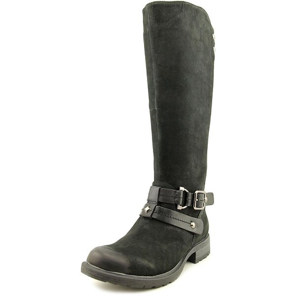 Earth Sierra Women Round Toe Leather Black Knee High Boot