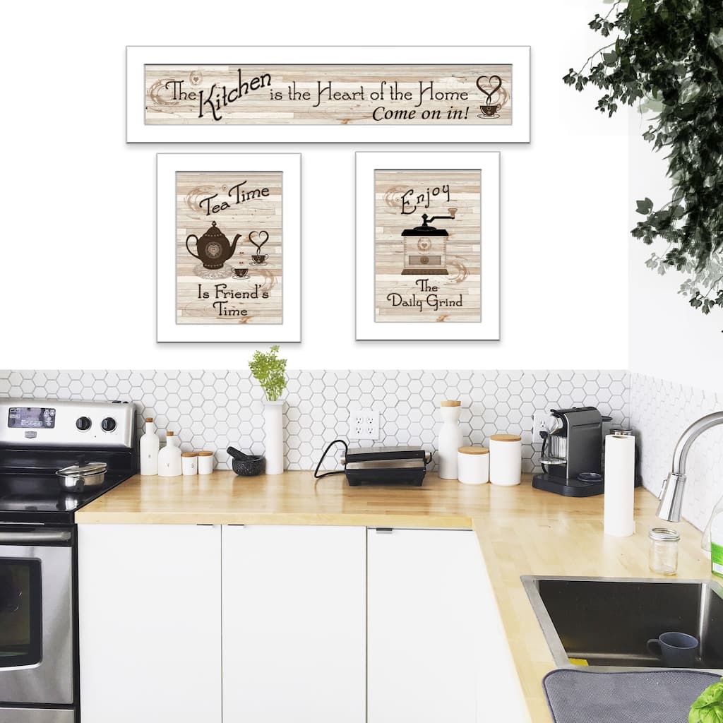 TrendyDecor4U Traditional "Kitchen Friendship Collection III" 3-Piece Vignette by Millwork Engineering
