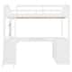 preview thumbnail 6 of 16, Full Size Loft Bed with U-Shaped Desk & Drawers, White Wooden Bedframe with Tri-fold Mirror & Storage Shelves for Student Dorms