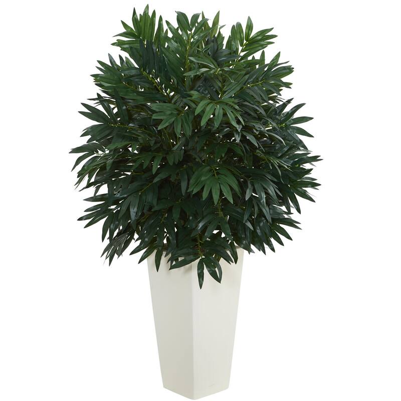 Artificial Plant 44" Tall with Planter - Indoor Decor Real Touch Leaves Stylish Home Office Accent - Dark Green - 37
