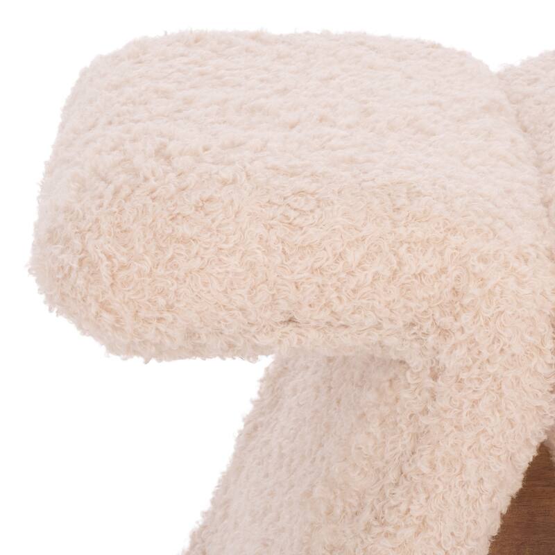 SAFAVIEH Couture Tessabella Teddy Fabric Ottoman