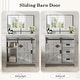 preview thumbnail 10 of 29, EROMMY Farmhouse Bathroom Vanity with Ceramic Top and Sliding Barn Door Sink Cabinet, Rustic Single Sink Vanity