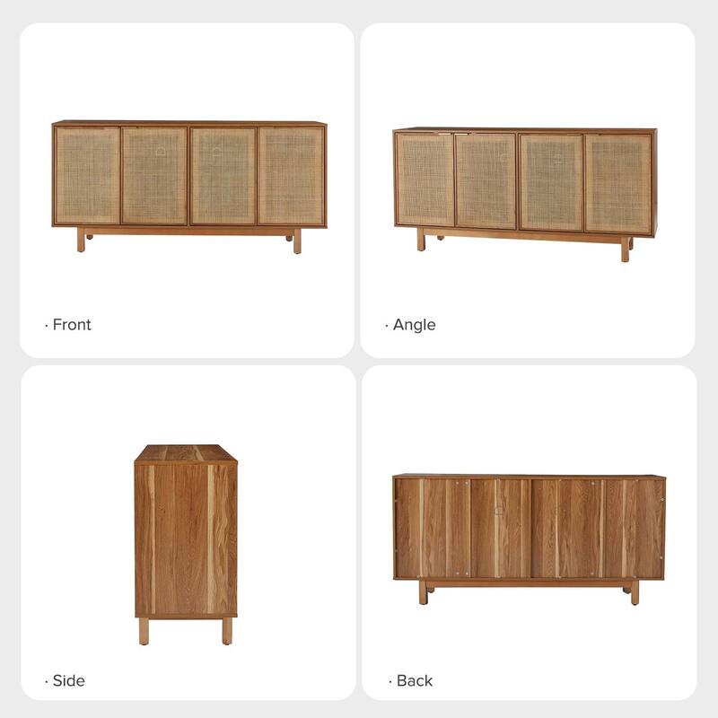 Heinz 63"Wide Contemporary Storage Sideboard with Adjustable Shelves by HULALA HOME