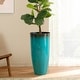 preview thumbnail 31 of 47, Glitzhome 30"H Set of 2 Oversized Gradient Cobalt Blue/Turquoise/Red Tall Plastic Planter