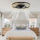 preview thumbnail 3 of 20, 19" RGB Flush Mount Ceiling Fan with Remote, Bladeless Crystal Design, 6-Speed DC Motor, Dimmable LED for Bedroom & Living Room