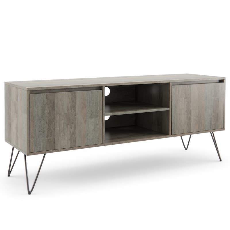 WYNDENHALL Moreno 60 inch Wide Industrial TV Media Stand For TVs up to 65 inches - 60"w x 18"d x 25" h