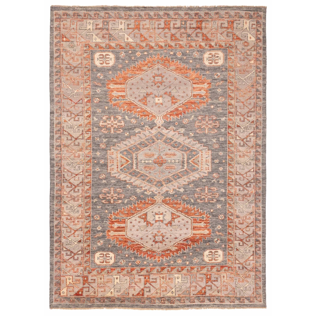 ECARPETGALLERY Hand-knotted Jules Serapi Dark Grey Wool Rug - 9'11 x 13'7