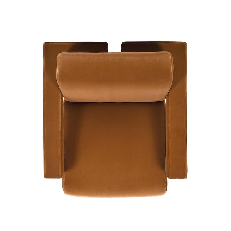 Ethan 28.5" Velvet Fully Upholstered Squared Arm Accent Chair