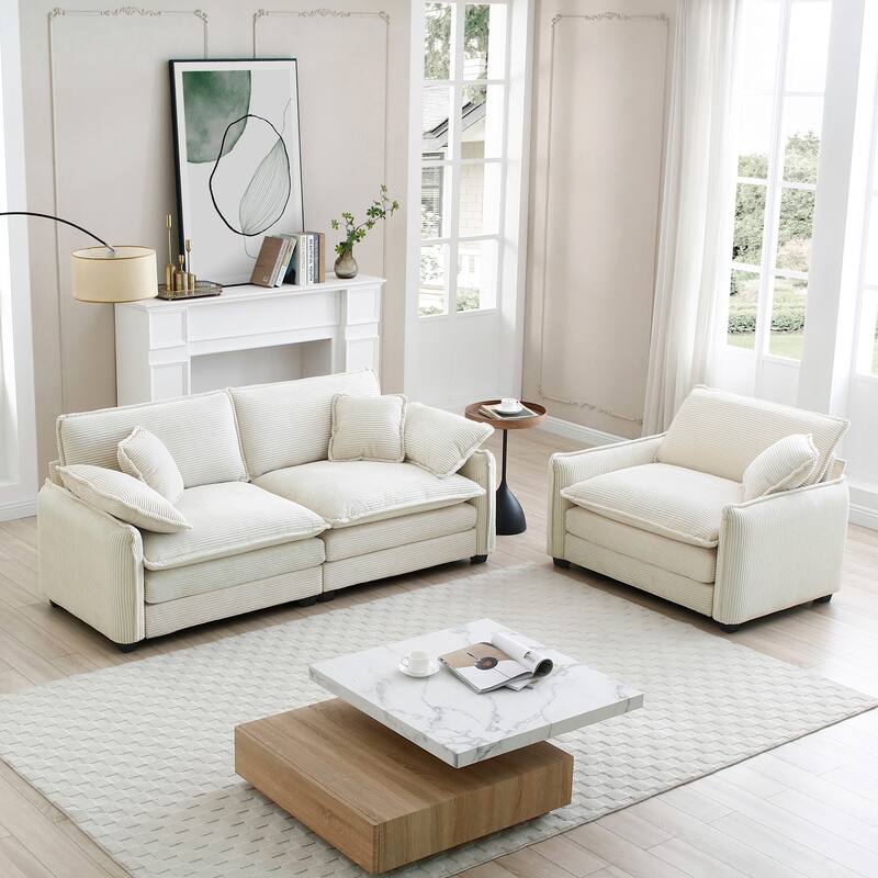 2+1Seater Flexible Combinations Sofa Set with Removable Armrests