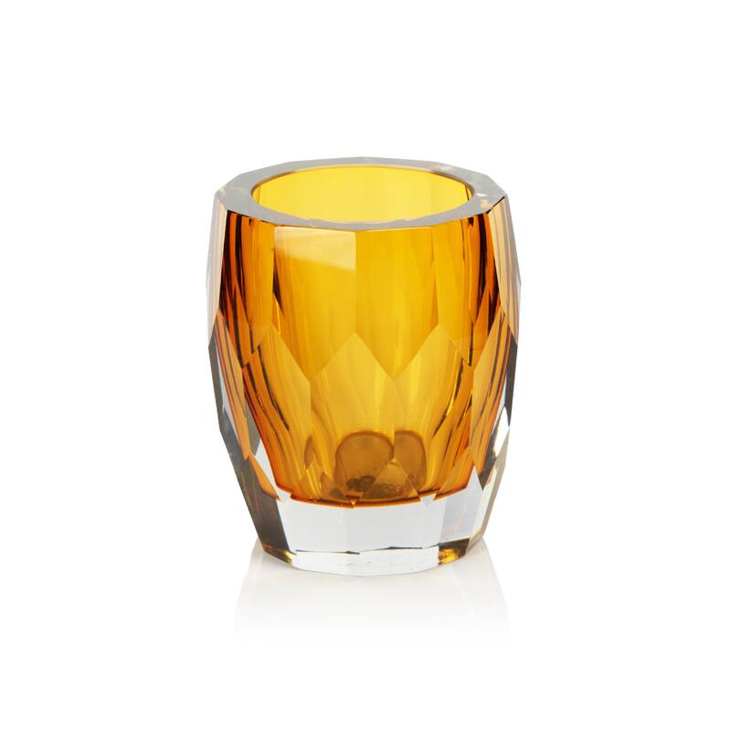 Giacomo Hand Made Cut Polished Glass Vase/Hurricane