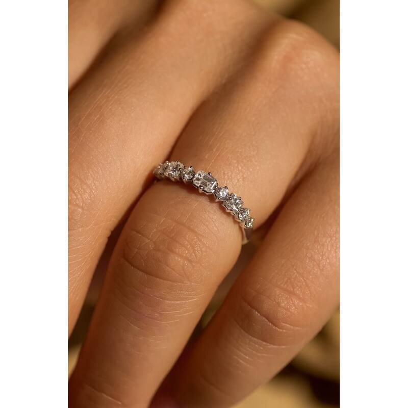 Kobelli 0.75 Carats Natural Diamond 10k White Gold Mixy Symmetric Ring