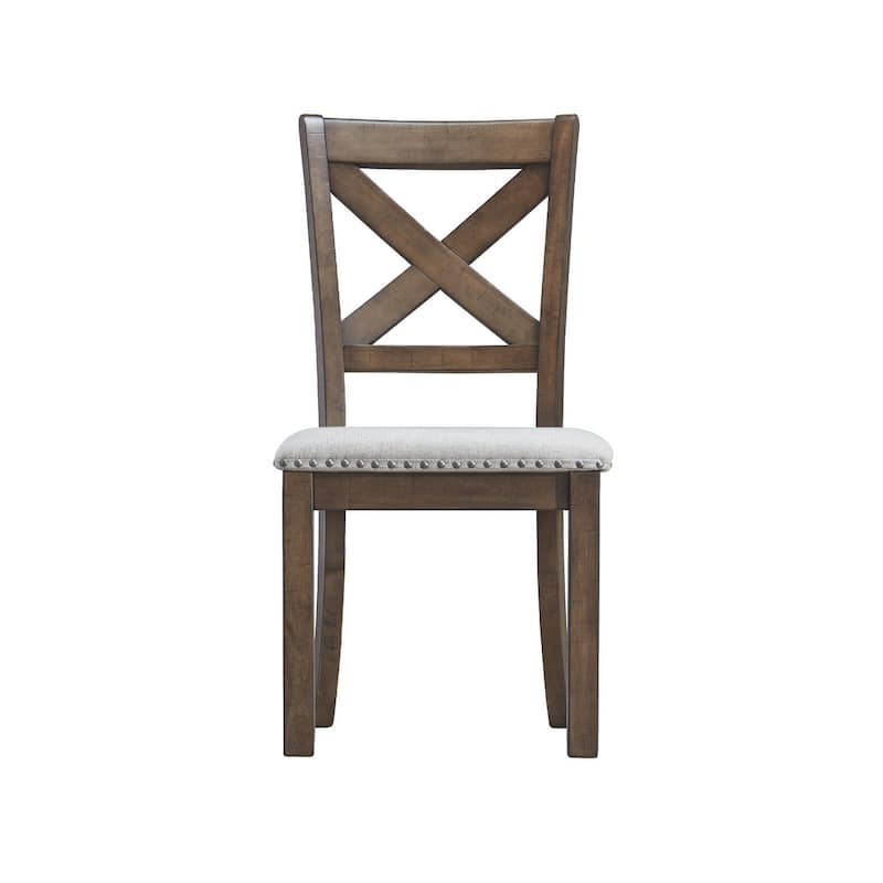 Moriville Beige Upholstered Nutmeg Finish Dining Side Chairs (Set of 2)