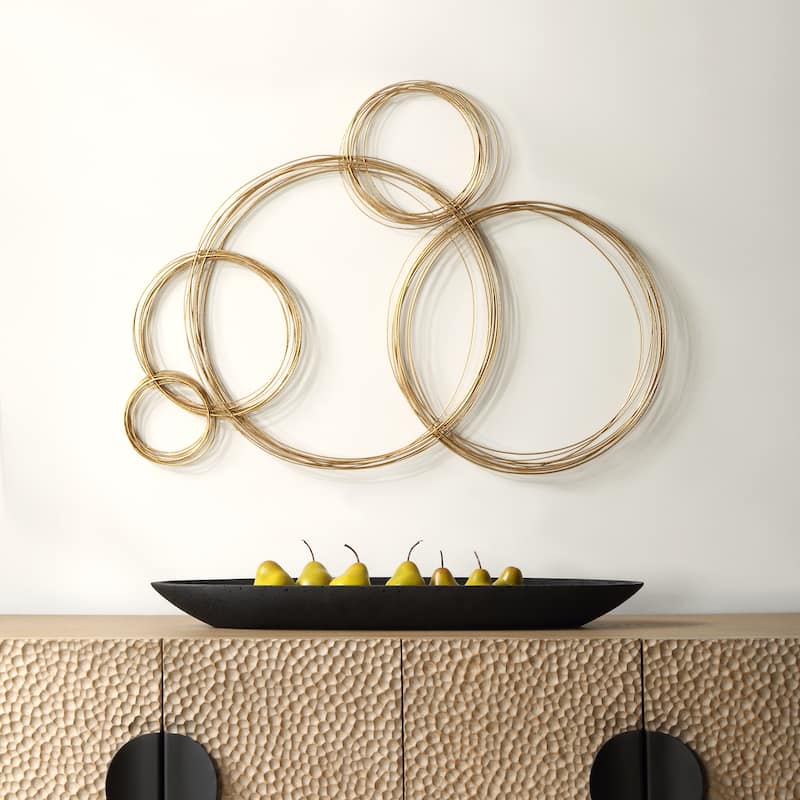 Uttermost Golden Bubbles Metal Wall Decor - 34.25"H x 24.75"W x 1.13"D