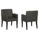 Houston Charcoal Grey and Black Upholstered Arm Chairs (Set of 2) - On ...