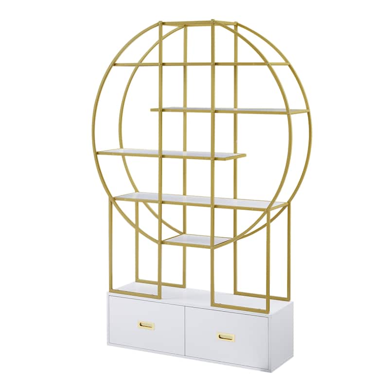 70.8 Inch Round Office Bookcase Bookshelf