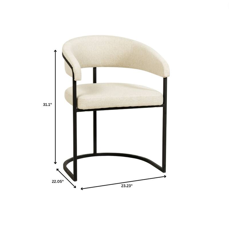 LeisureMod Set of 2 Aero Upholstered in Leather Dining Chair in Iron Accent Armchair in Polyester for Home & Kitchen