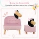 preview thumbnail 18 of 16, Costway Kids Sofa Chair w/ Ottoman Toddler Single Sofa Velvet - 20'' x 20'' x 19.5''